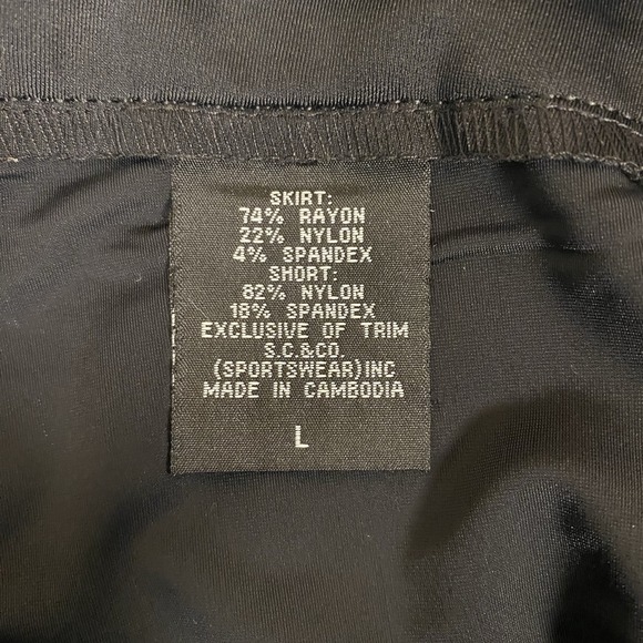 SC & CO Tennis Golf Lined Stretch Tummy Control Sz Large Black‎ White - Picture 6 of 9